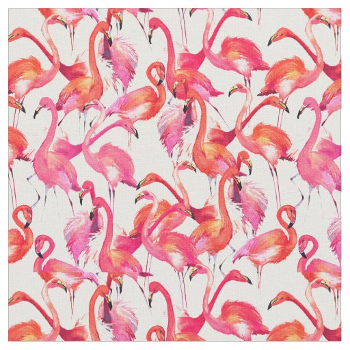 Watercolor Flamingo In Watercolors Fabric