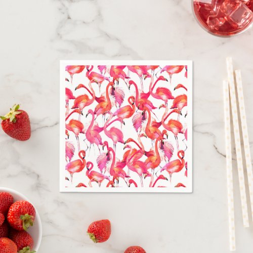 Watercolor Flamingo In Watercolors Napkins