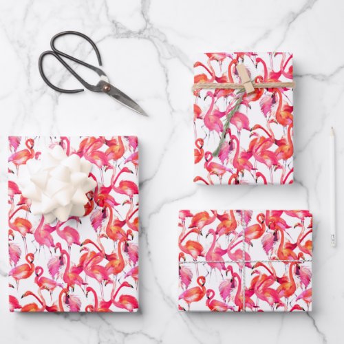 Watercolor Flamingo In Watercolors Wrapping Paper Sheets