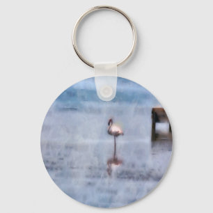 Watercolor Flamingo Keychain