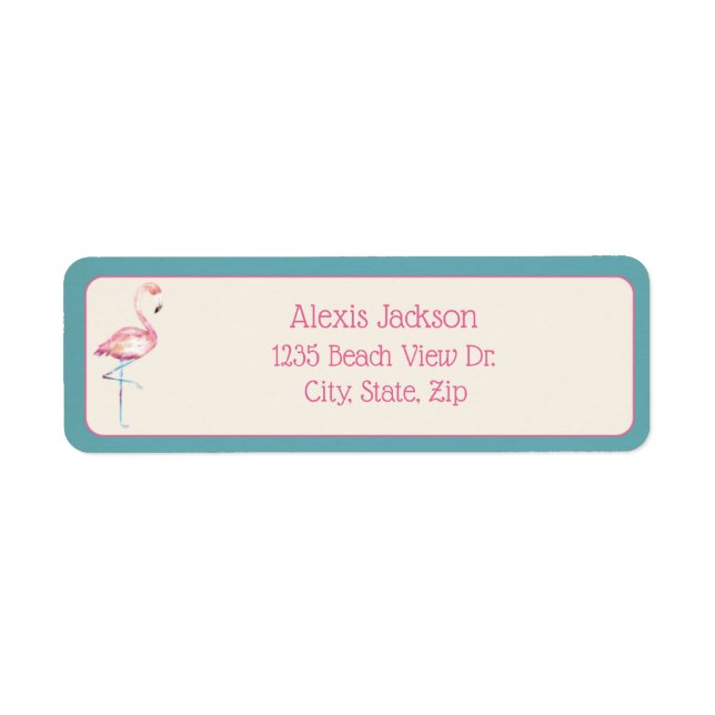 Watercolor Flamingo Label (Front)
