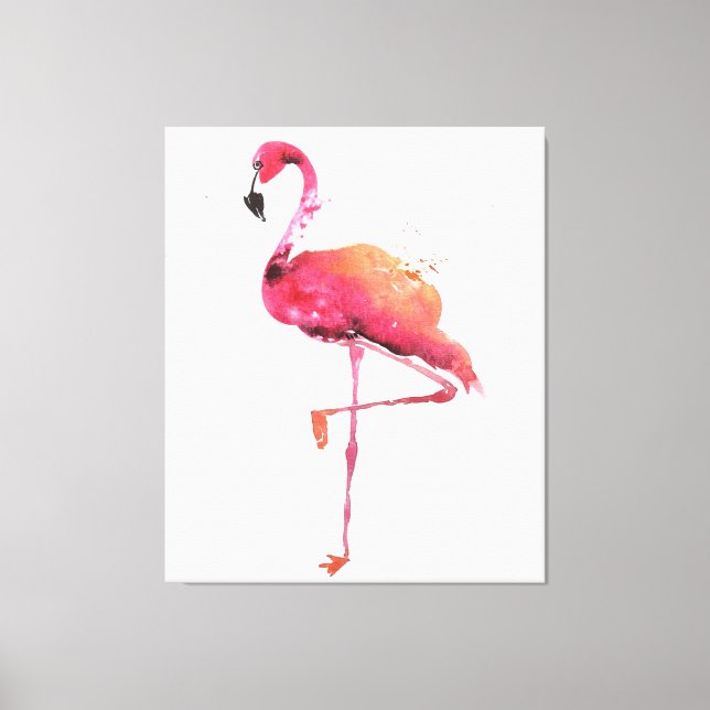 Watercolor Flamingo Lovers | Funny Flamingo Lovers Canvas Print (Front)