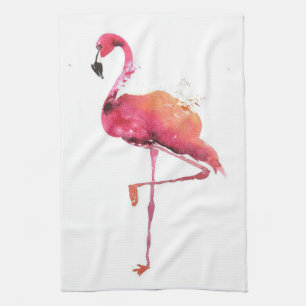 Watercolor Flamingo Lovers Funny Flamingo Lovers Kitchen Towel