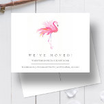 Watercolor Flamingo New Home Moving Announcement Postcard at Zazzle