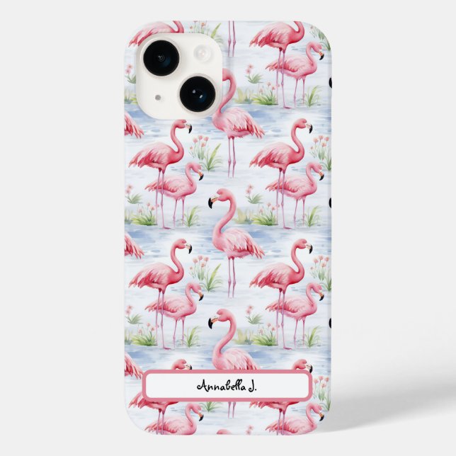 Watercolor Flamingo Pattern Case-Mate iPhone Case (Back)