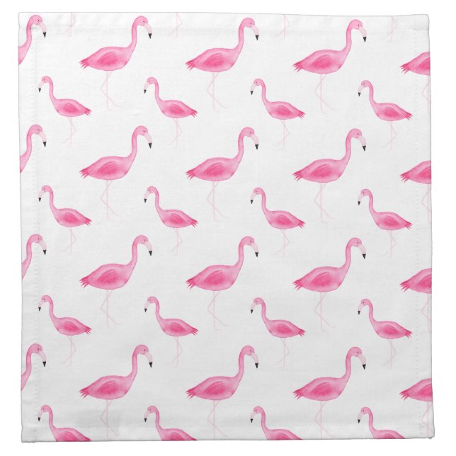 Watercolor Flamingo Pattern Cloth Napkin (Front)