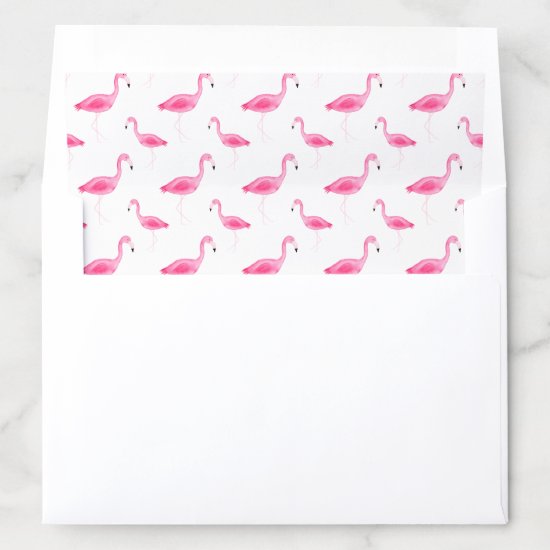 Watercolor Flamingo Pattern Envelope Liner