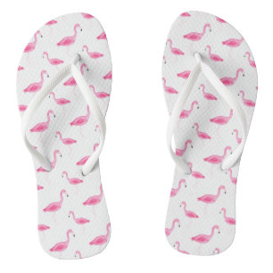 Watercolor Flamingo Pattern Flip Flops