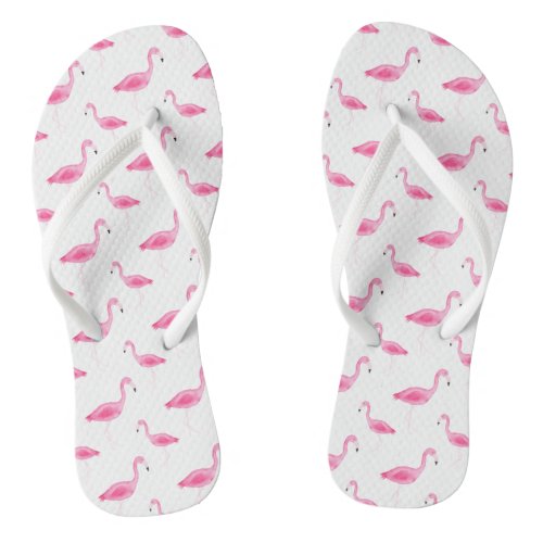 Watercolor Flamingo Pattern Flip Flops