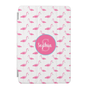 Watercolor Flamingo Pattern Personalized iPad Mini Cover