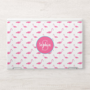 Watercolor Flamingo Pattern Personalized Monogram HP Laptop Skin