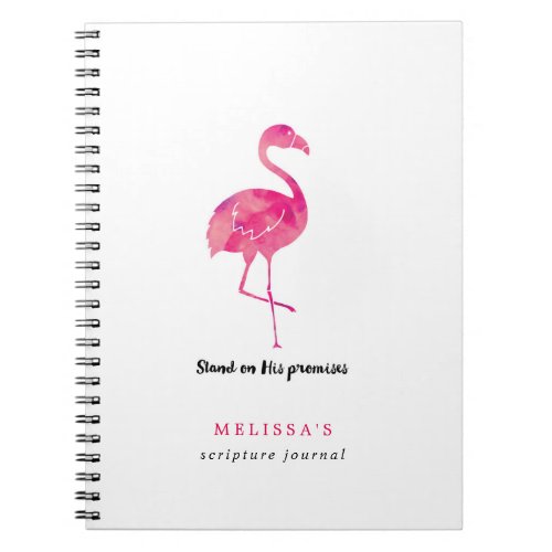 Watercolor Flamingo Personalized Scripture Journal