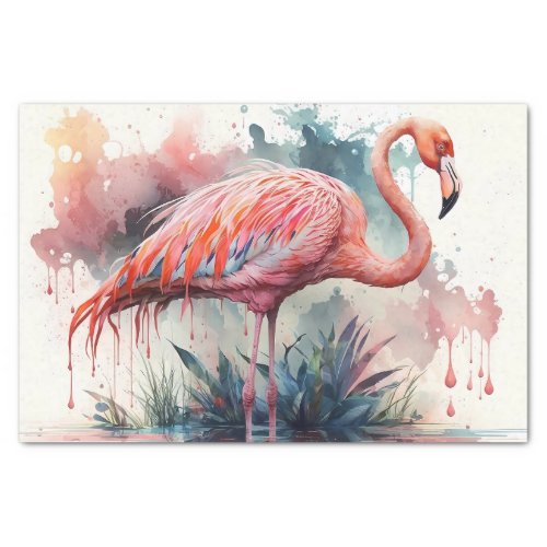 Watercolor Flamingo Pink  Tissue Paper