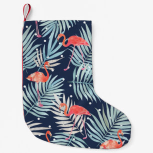 Watercolor Flamingo: Pink Tropical Elegance. Small Christmas Stocking