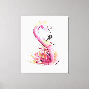 Watercolor Flamingo Print Art Funny Flamingo