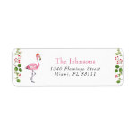 Watercolor Flamingo Tropical Christmas Address Label<br><div class="desc">Cute watercolor flamingo and winter greenery  Holiday address labels.</div>