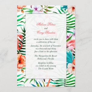 Watercolor Flamingo Wedding Invitation