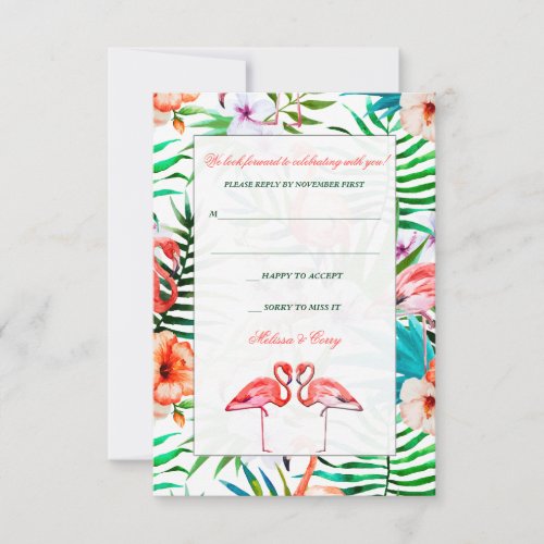 Watercolor Flamingo Wedding Response