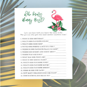 Watercolor Flamingo  - Who knows mommy best