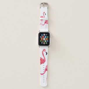 Watercolor flamingos apple watch band