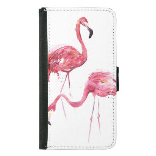 Watercolor Flamingos, Elegant Design. Samsung Galaxy S5 Wallet Case