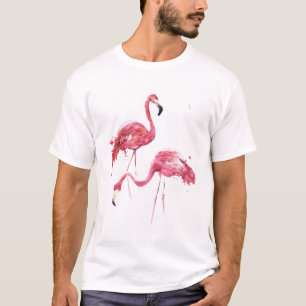 Watercolor Flamingos, Elegant Design. T-Shirt