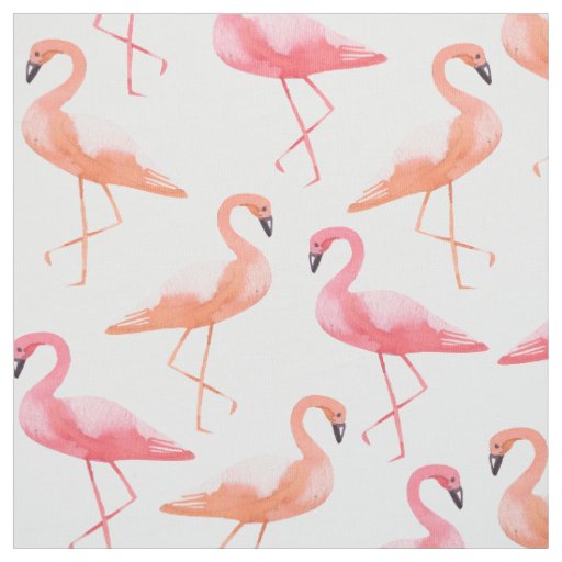 Watercolor Flamingos Fabric