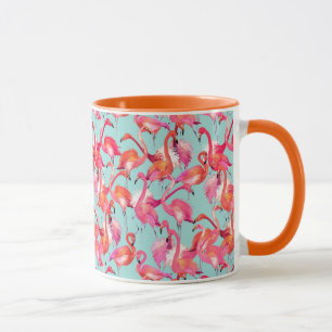 Watercolor Flamingos Gathered Mug