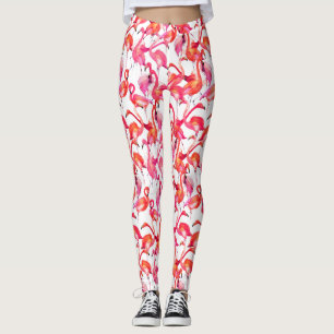Watercolor Flamingos In Watercolors 2 Leggings