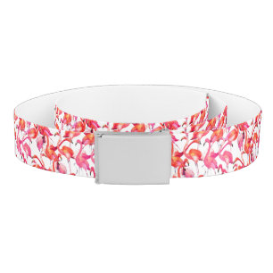 Watercolor Flamingos In Watercolors Belt