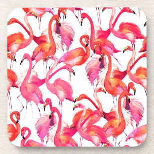 Watercolor Flamingos In Watercolors Drink Coaster