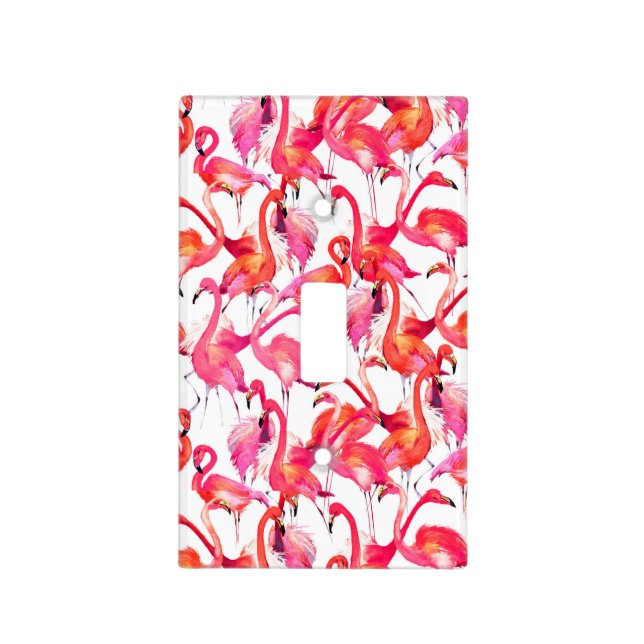 Watercolor Flamingos In Watercolors Light Switch Cover (Front)