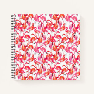 Watercolor Flamingos In Watercolors Notebook