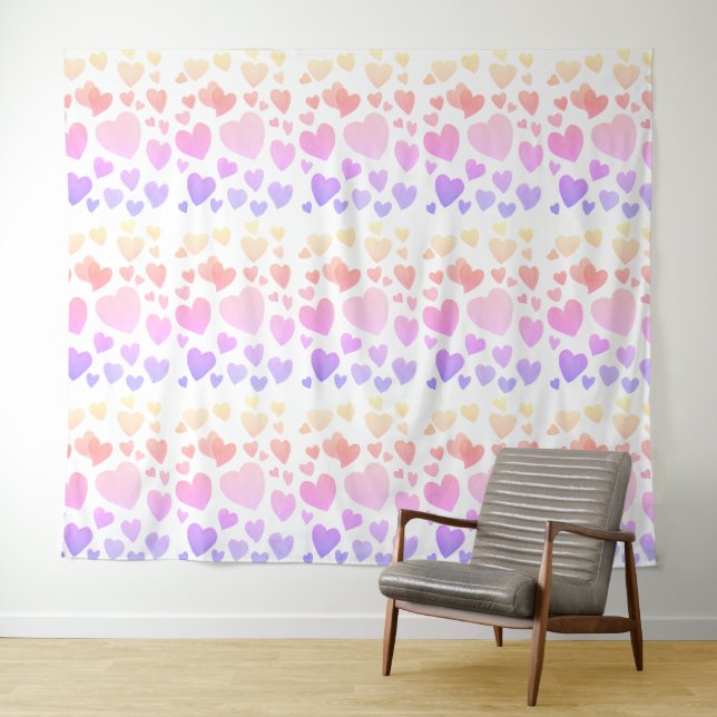 Watercolor Floating Hearts Backdrop (In Situ (Horizontal))