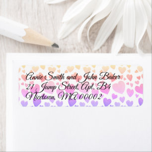 Watercolor Floating Hearts (Customizable) Label