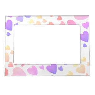 Watercolor Floating Hearts (Customizable) Magnetic Frame