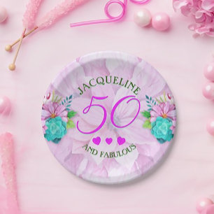 Watercolor Floral 50 and Fabulous Paper Plates