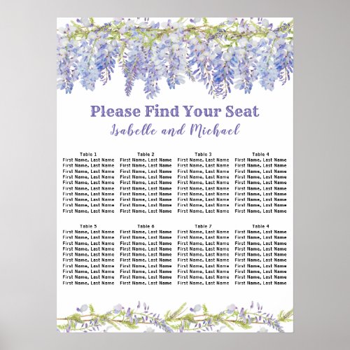 Watercolor Floral 8_Table Wedding Seating Chart