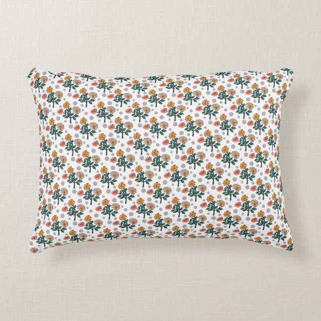 Watercolor floral  accent pillow (Front)