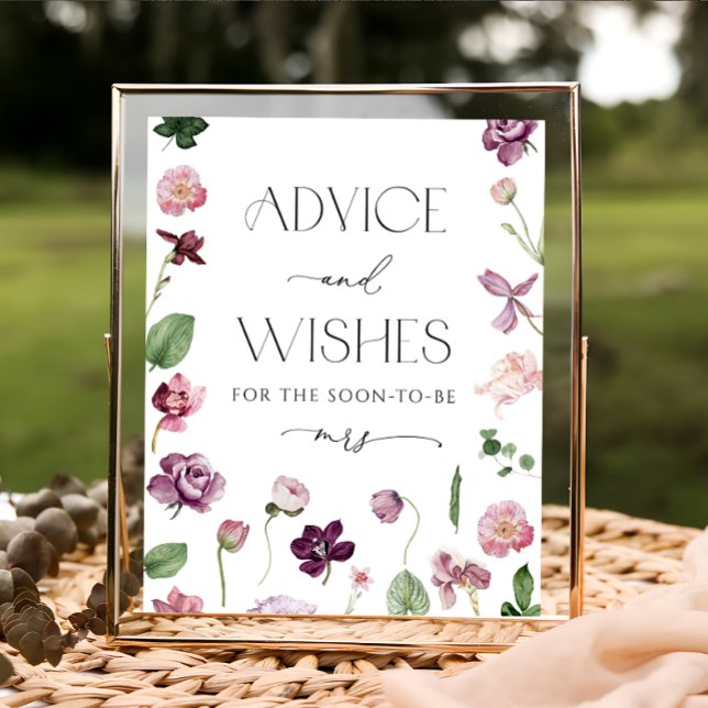 Watercolor Floral Advice and Wishes Poster (Creator Uploaded)