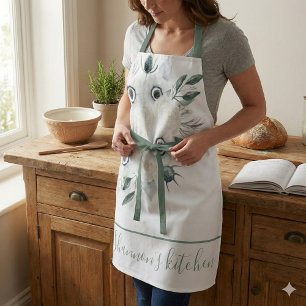 Watercolor Floral All-Over Print Apron