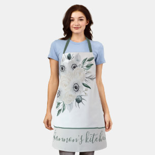 Watercolor Floral All-Over Print Apron