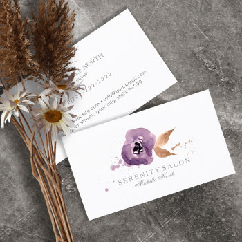 Watercolor Floral Amethyst Purple Id294 Business Card by arrayforcards at Zazzle