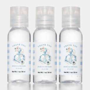 Watercolor Floral Anchor Beach Wedding Thank You Hand Sanitizer