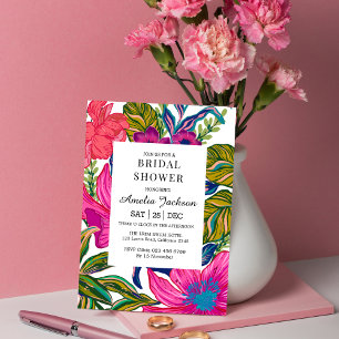 Watercolor floral and botanical bridal shower invitation