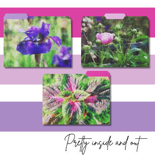Watercolor Floral and Botanical in Purple and Pink File Folder