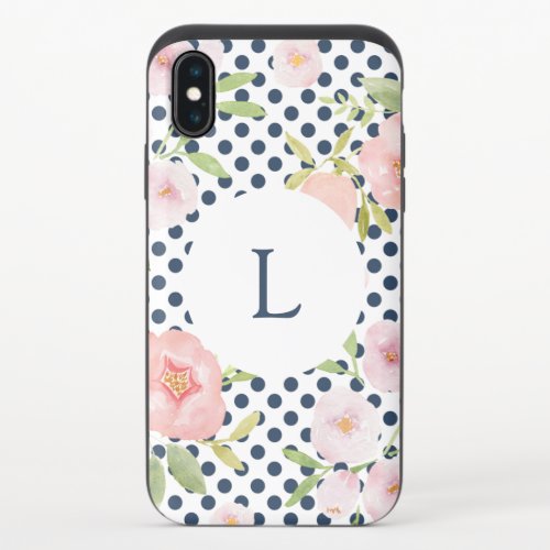 Watercolor Floral and Dot iPhone X Slider Case