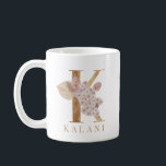 Watercolor Floral and Gold Letter K Initial Coffee Mug<br><div class="desc">Watercolor Floral and Gold Letter K Monogram Coffee Mug  - Mugs are available in letters A-Z with gold letter Monograms. Monogram is gold with boho botanicals,  and is personalized with your name in gold. Mugs make a very thoughtful gift. Mugs will be in a collection.</div>