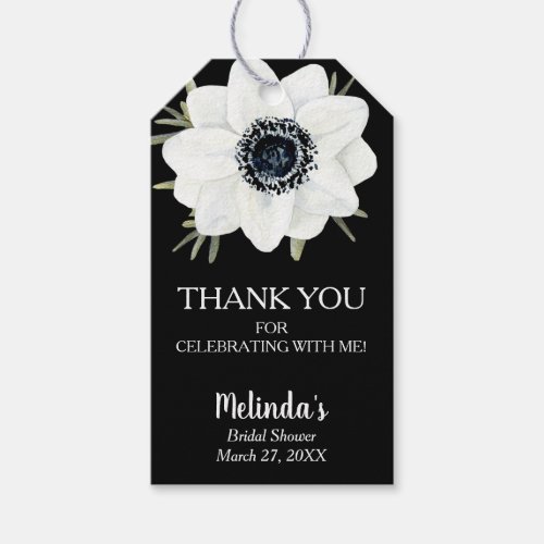 Watercolor Floral Anemone Bridal Shower Gift Tags