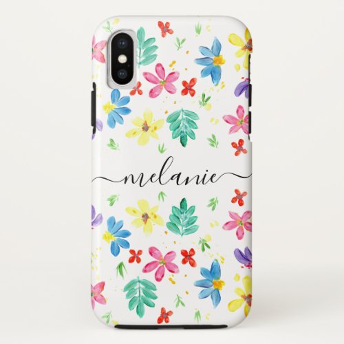 Watercolor Floral Apple iPhone X111213 Cases
